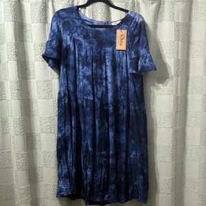 Rhea Blue Tie-Dye Women's Dress made in India